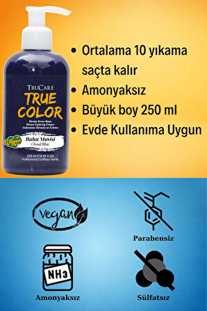 Truecolor Bulut Mavisi Saç Boyası Seti Saç Açıcı ve Eldivenli