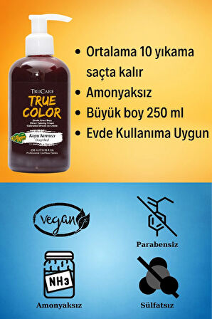 Truecolor Biber Kızılı Saç Boyası Seti Saç Açıcı ve Eldivenli