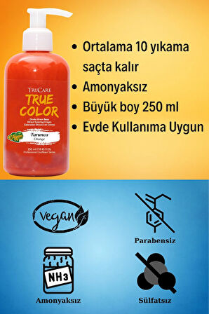 Truecolor Turuncu Saç Boyası Seti Saç Açıcı ve Eldivenli