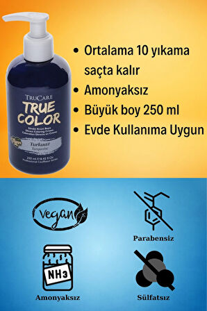 Truecolor Turkuaz Saç Boyası Seti Saç Açıcı Ve Eldivenli