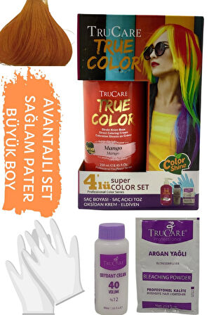 Truecolor Neon Mango Saç Boyası Seti Saç Açıcı Ve Eldivenli