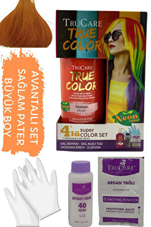 Truecolor Neon Mango Saç Boyası Seti Saç Açıcı Ve Eldivenli