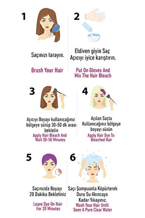 Truecolor Mavi Büyü Renkli Neon Saç Boyası Seti Saç Açıcı Ve Eldivenli