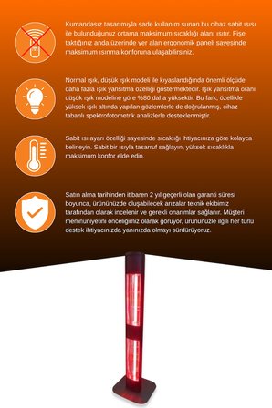Goldsun Aqua Mobil 1400 Watt GSA14VP Isısı Ayarlanabilir Elektrikli İnfrared Isıtıcı-Siyah