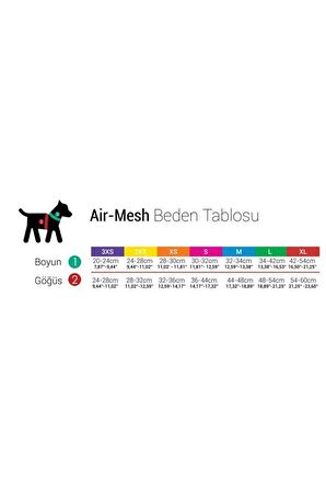 Tailpetz Air Mesh Köpek Göğüs Tasması XSmall 32x36 cm Ocean