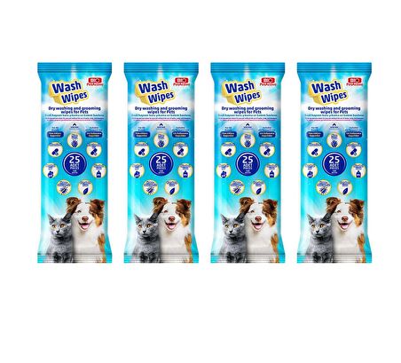 Bio petactive Wash Wipes Kuru Yıkama Bakım Havlusu X 4 Paket