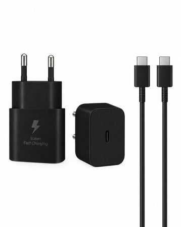25W Güç Çıkışlı Hızlı Şarj Adaptörü Ve Çift Uçlu Type-C Kablo Seti