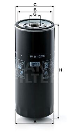 Scanıa Truck Yag Filtresi Scanıa 4-Seri 94/114/124/144 96>08 P.g.r.t.-Seri 04> İrizar 06> - Mann W11102/37