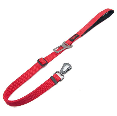 Tailpetz Araç Emniyet Kemeri Tokalı Kedi Köpek Gezdirme Kayışı M Kırmızı 102 cm