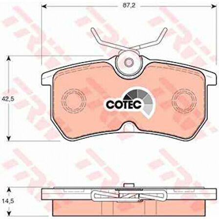 Ford Arka Fren Balatası Focus 98>05 Fiesta VI 1,0 / 1,5tdci / 1,6ti 12 />15 - Trw Gdb1354