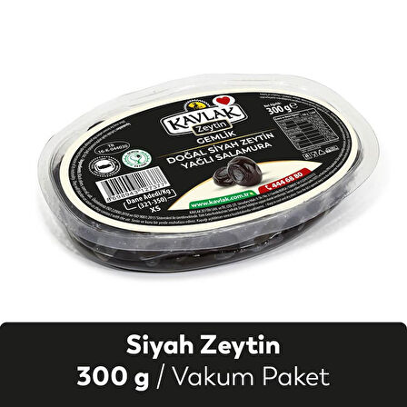 Kavlak Zeytin Gemlik Yağlı Salamura Siyah Zeytin Vakum Paket 300 Gr