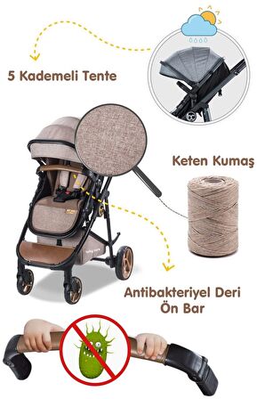 Baby Care BC-300 Exen Çift Yönlü Travel Sistem Bebek Arabası