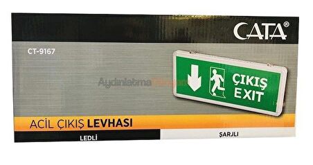 Cata 3 Saat Şarjlı Ledli Exit Armatür CT-9167