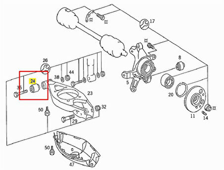 Mercedes Salıncak Burcu Arka 190 W201 83>90 - Febi 05053