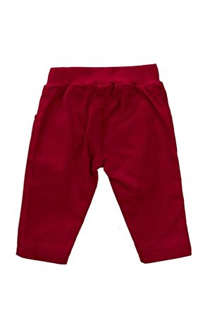 Erkek Bebek Arma Detaylı Bordo Pantolon (6ay-4yaş)