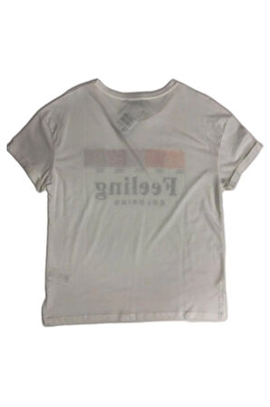 Kadın Baskılı Kollu Tshirt