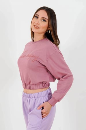 Crop Lastikli Sweat