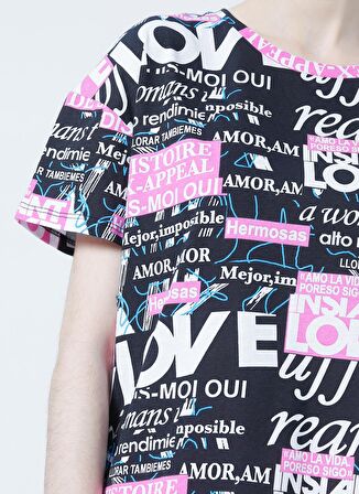 Fashion Friends 22Y0024K1 Bisiklet Yaka Normal Kalıp Baskılı Beyaz Kadın T-Shirt