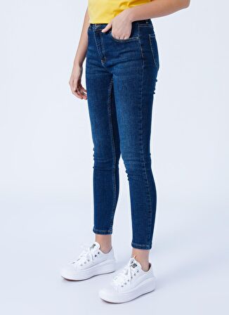 Yüksek Bel Skinny Fit Mavi Kadın Denim Pantolon 22K0565K1