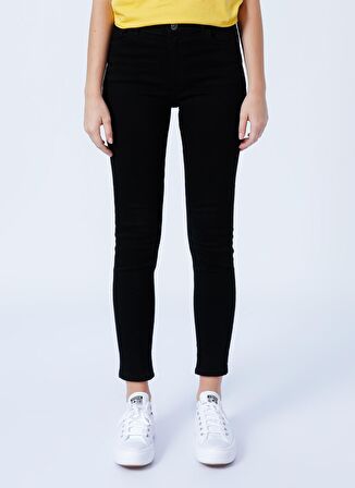 Yüksek Bel Skinny Fit Siyah Kadın Denim Pantolon 22K0565K1
