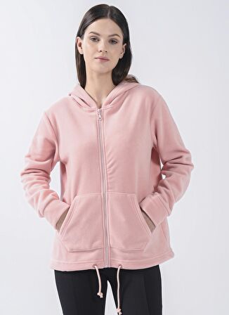 Fashion Friends Kapüşon Yaka Düz Pembe Kadın Sweatshırt 22K0373K1