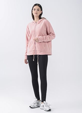 Fashion Friends Kapüşon Yaka Düz Pembe Kadın Sweatshırt 22K0373K1