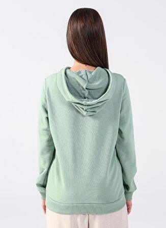 Fashion Friends Kapüşon Yaka Düz Mint Kadın Sweatshırt 22K0226K1