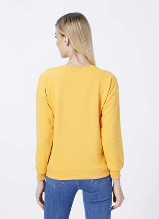 Fashion Friends Baskılı Hardal Kadın Sweatshırt 22K0573K1