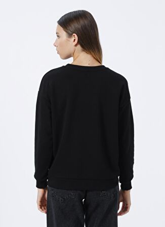 Fashion Friends Baskılı Siyah Kadın Sweatshırt 22K0573K1