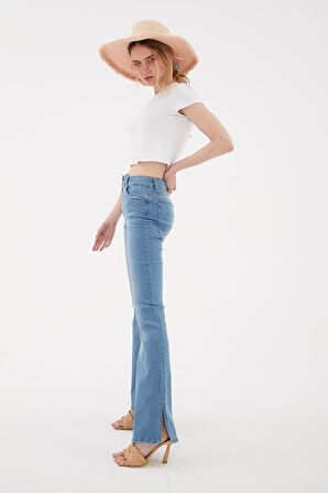 FASHION FRIENDS KADIN PAÇASI YIRTMAÇLI DENİM PANTOLON 23Y-PNT0298K1