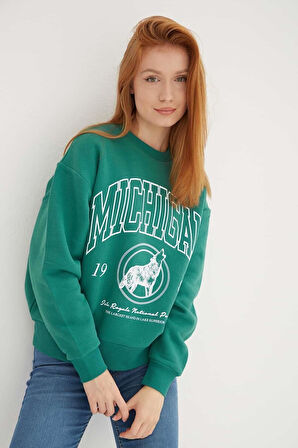 FASHION FRIENDS KADIN BASKILI SWEAT 23K0157K1