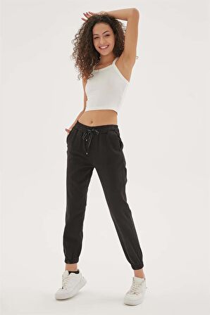 Kadın Beli Bağlamalı Pantolon 23K0498K1 Siyah