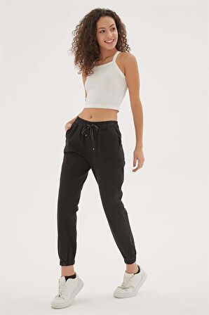 Kadın Beli Bağlamalı Pantolon 23K0498K1 Siyah