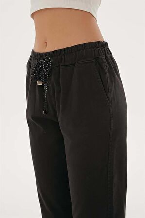 Kadın Beli Bağlamalı Pantolon 23K0498K1 Siyah