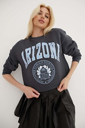 Fashıon Frıends Baskılı Crop Kadın Sweat 23K0176K1