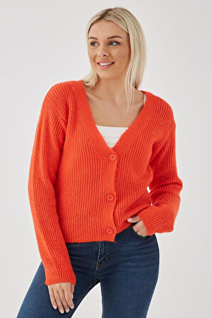 Düğmeli Triko Hırka