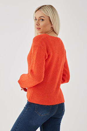 Düğmeli Triko Hırka