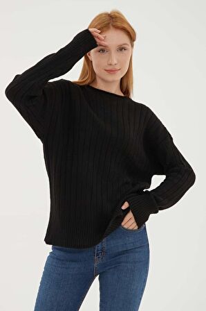 23K0092K1 Kadın Kayık Yaka Kazak