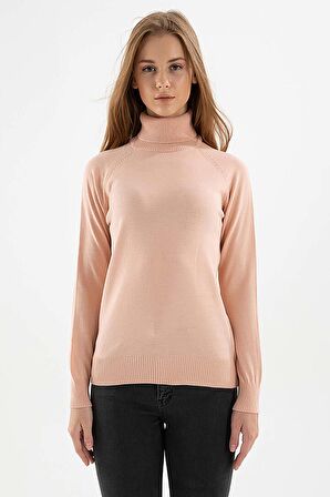 Fashion Friends Kadın Balıkçı Yaka Kazak 23K0401K1 Pudra