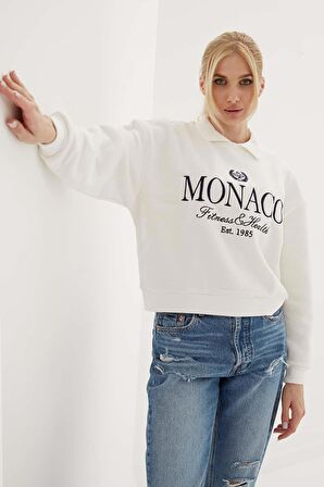 Fashıon Frıends Polo Yaka Nakışlı Kadın Sweat 23K0155K1