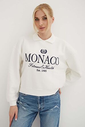 Fashıon Frıends Polo Yaka Nakışlı Kadın Sweat 23K0155K1