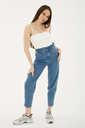 FASHION FRIENDS KADIN BAGGY DENİM PANTOLON 24Y0296K1