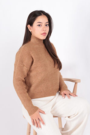 Fashion Friends 24K0116K1 Kadın Dik Yaka Kazak