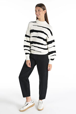 24K0087K1 Kadın Desenli Kazak