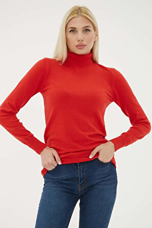 24K0780K1 Kadın Balıkçı Yaka Kazak