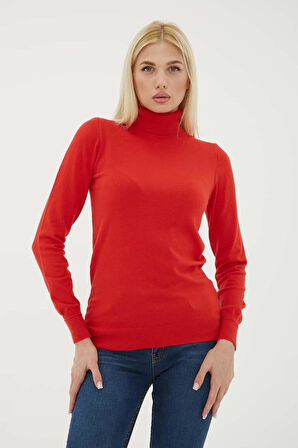 24K0780K1 Kadın Balıkçı Yaka Kazak