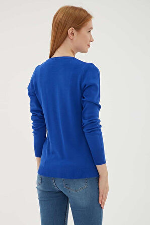 FASHION FRIENDS KADIN BİSİKLET YAKA KAZAK 24K0245K1