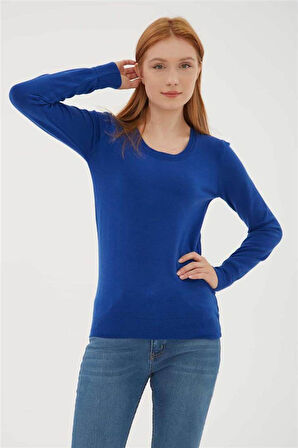 24K0779K1 Kadın U Yaka Kazak