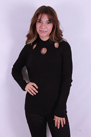 24K0023K1 Kadın Bisiklet Yaka Kazak