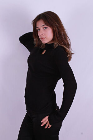 24K0023K1 Kadın Bisiklet Yaka Kazak